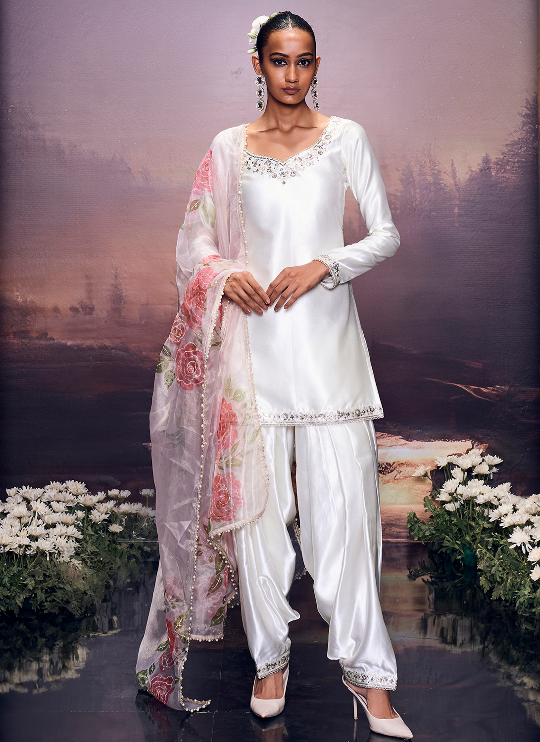 Lashkaraa Punjabi Embroidered Satin Suit