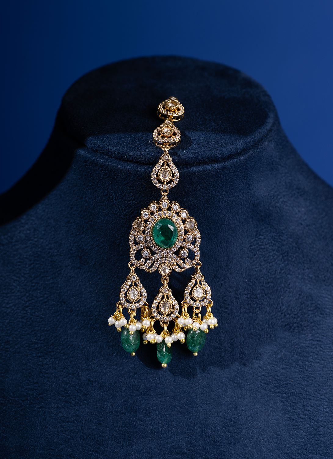Emerald and Moissanite Choker Set