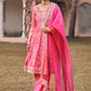 Hot Pink Embroidered Peplum Style Punjabi Suit