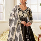 Black and White Embroidered Anarkali