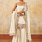 Off White Embroidered Gharara Suit