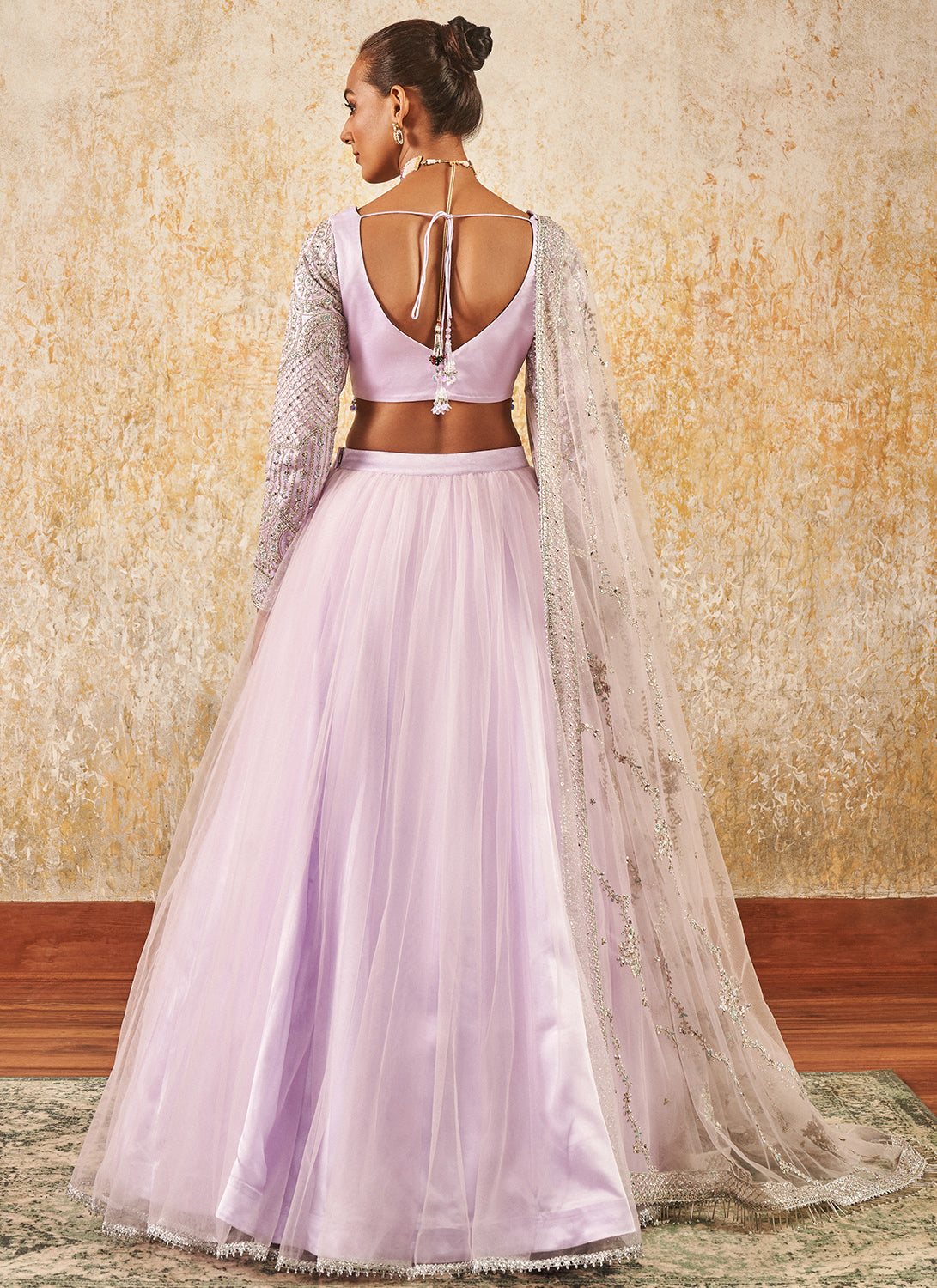 Light Purple Embroidered Lehenga