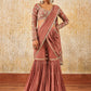 Dusty Pink Embroidered Gharara Style Saree