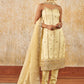 Soft Yellow Embroidered Straight Suit
