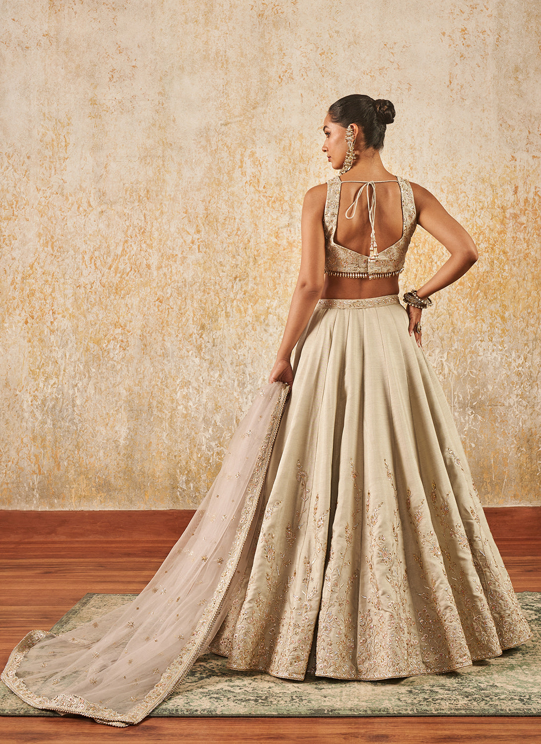 Light Grey Embroidered Lehenga