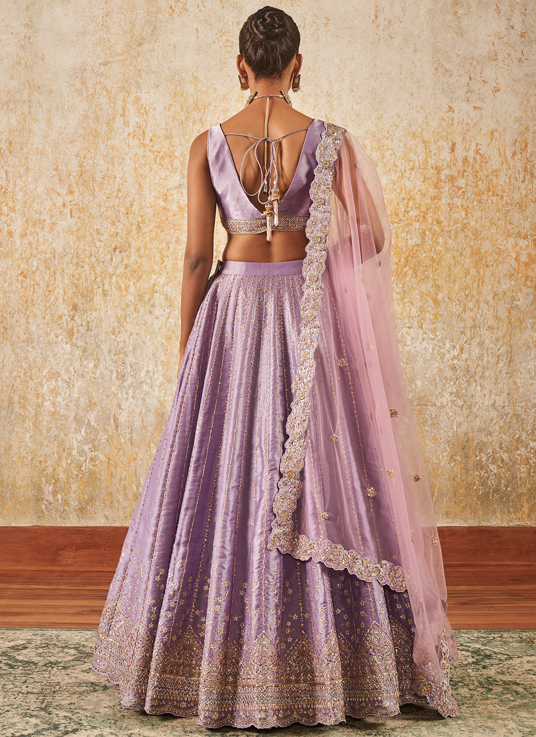 Light Purple Embroidered Lehenga