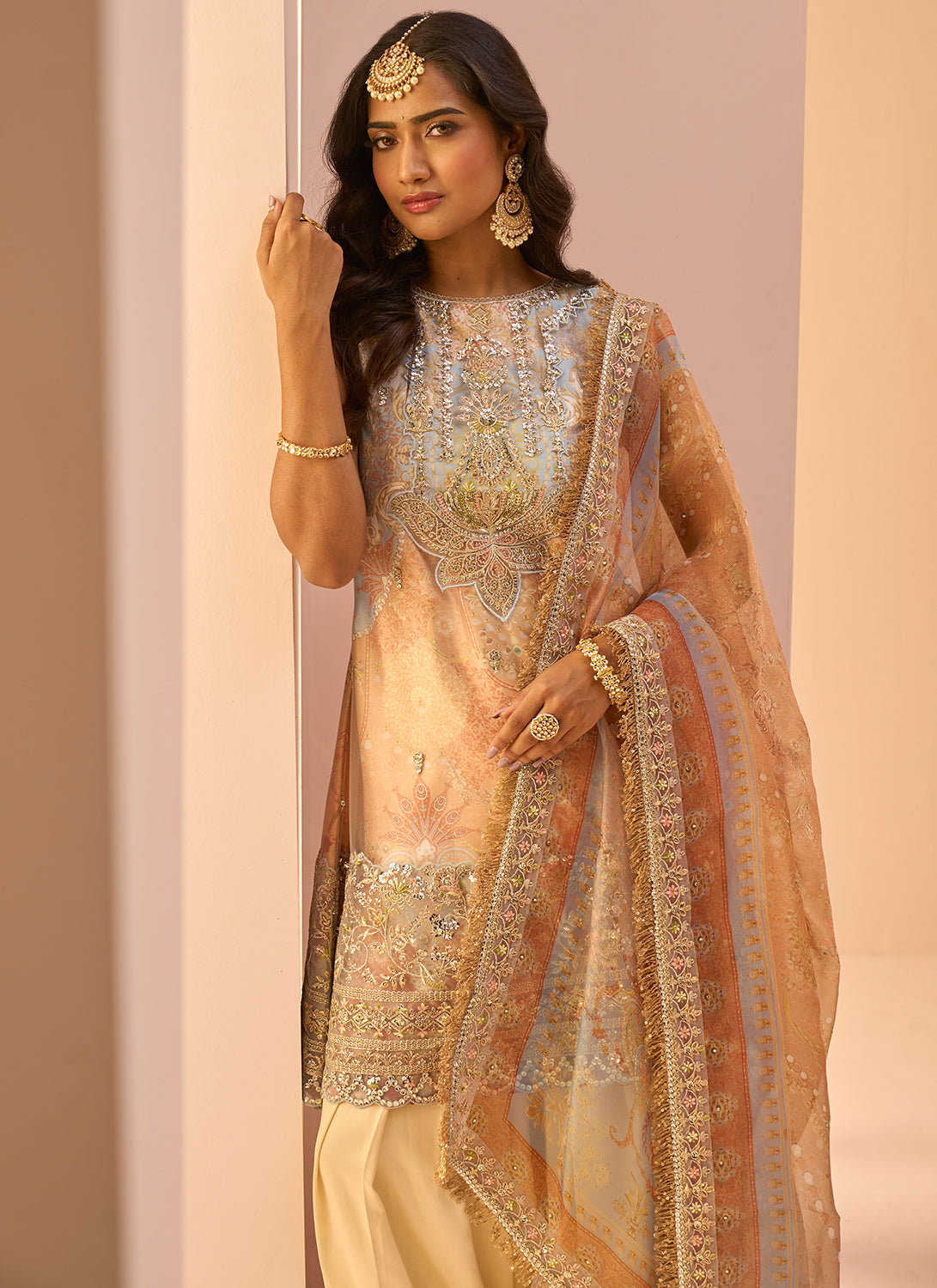 Soft Yellow Multicolor Embroidered Patiala Suit