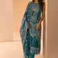 Dark Teal Embroidered Straight Suit