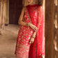 Red and Gold Hand Embroidered Straight Suit