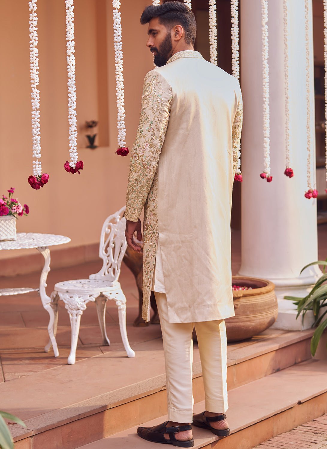 Gold Embroidered Sherwani Set - Lashkaraa
