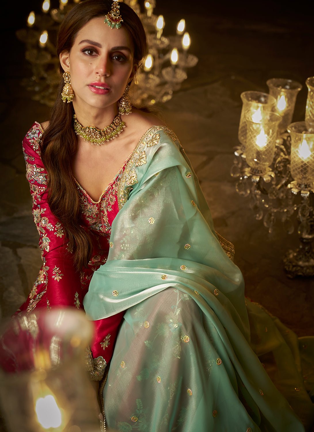 Hot Pink Embroidered Anarkali - Lashkaraa