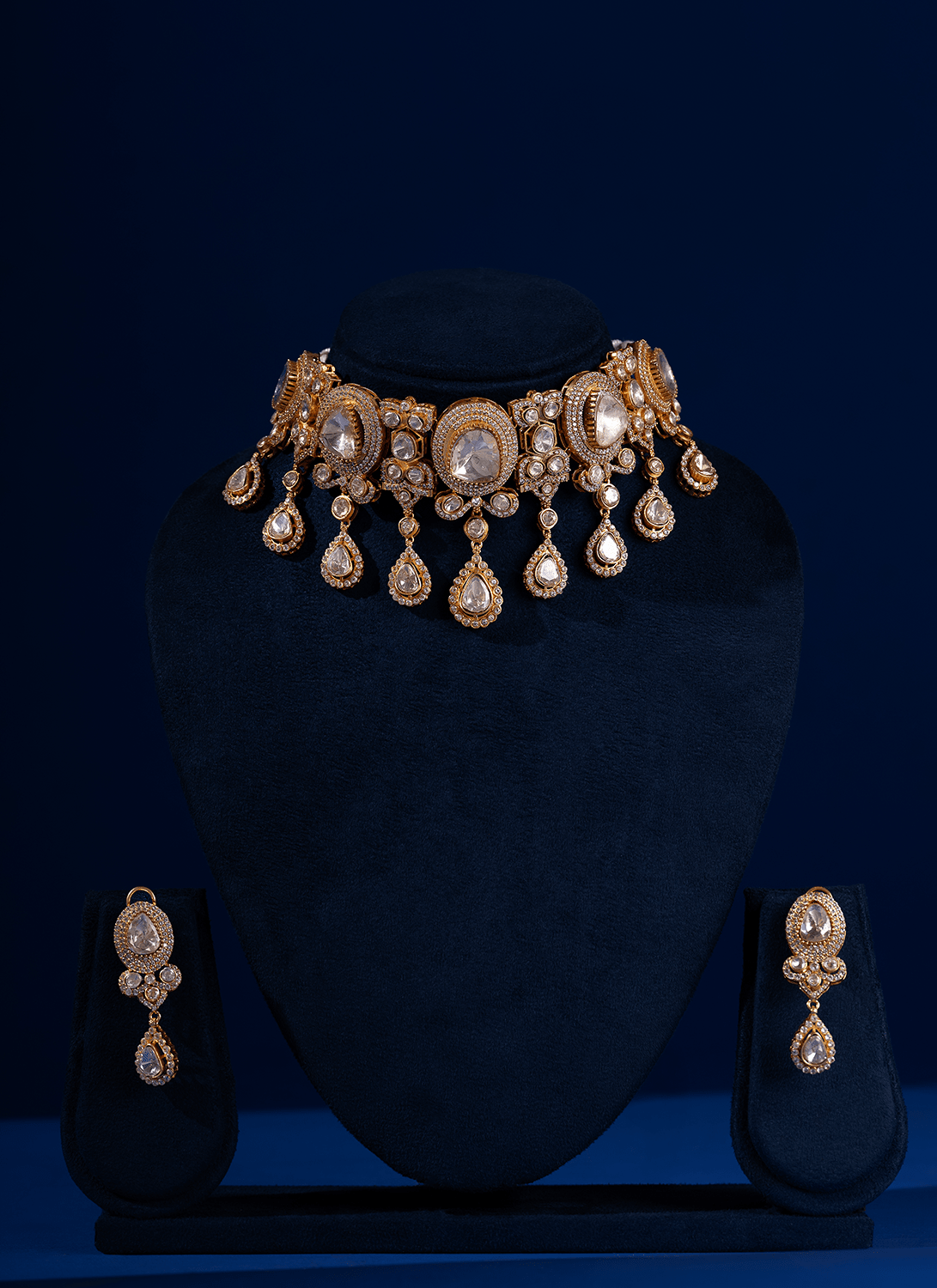 Kundan and Polki Choker Set - Lashkaraa