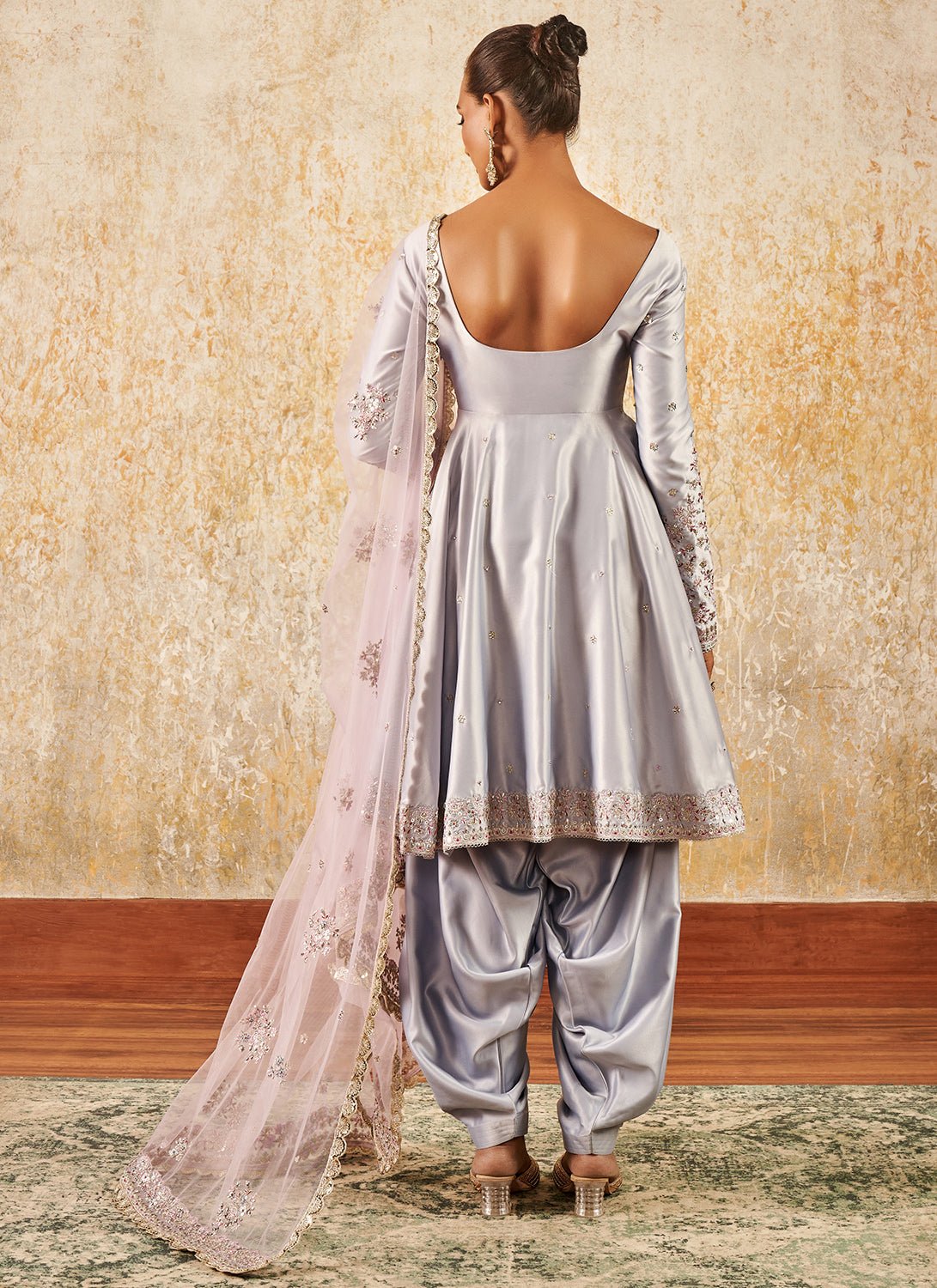 Light Purple Embroidered Patiala Suit - Lashkaraa