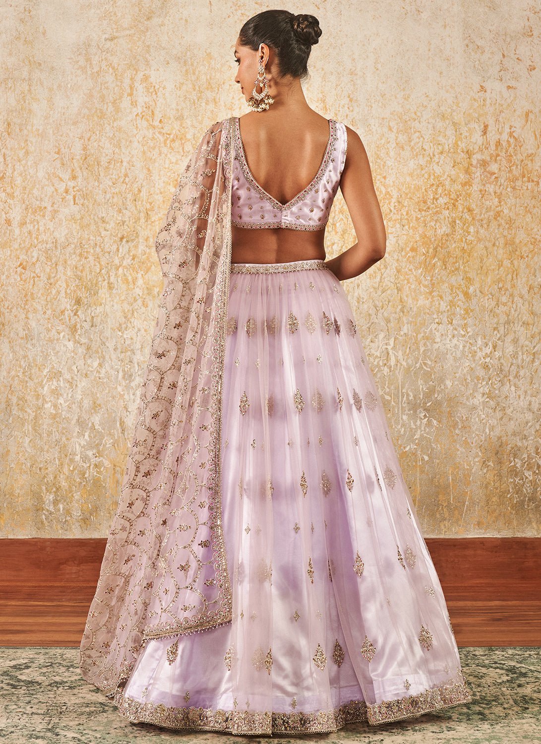 Lilac Embroidered Lehenga - Lashkaraa