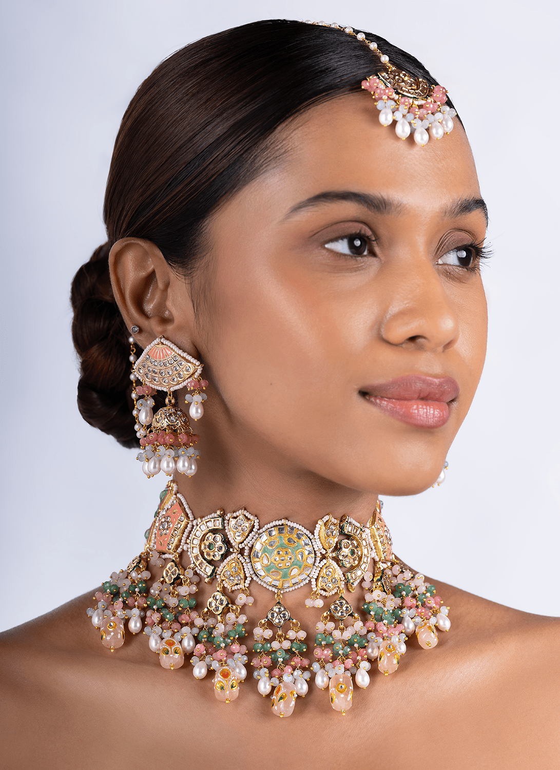 Multicolor Pastel Choker Set - Lashkaraa