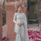 Light Blue Embroidered Gharara Suit