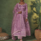 Dusty Lilac Embroidered Organza Anarkali