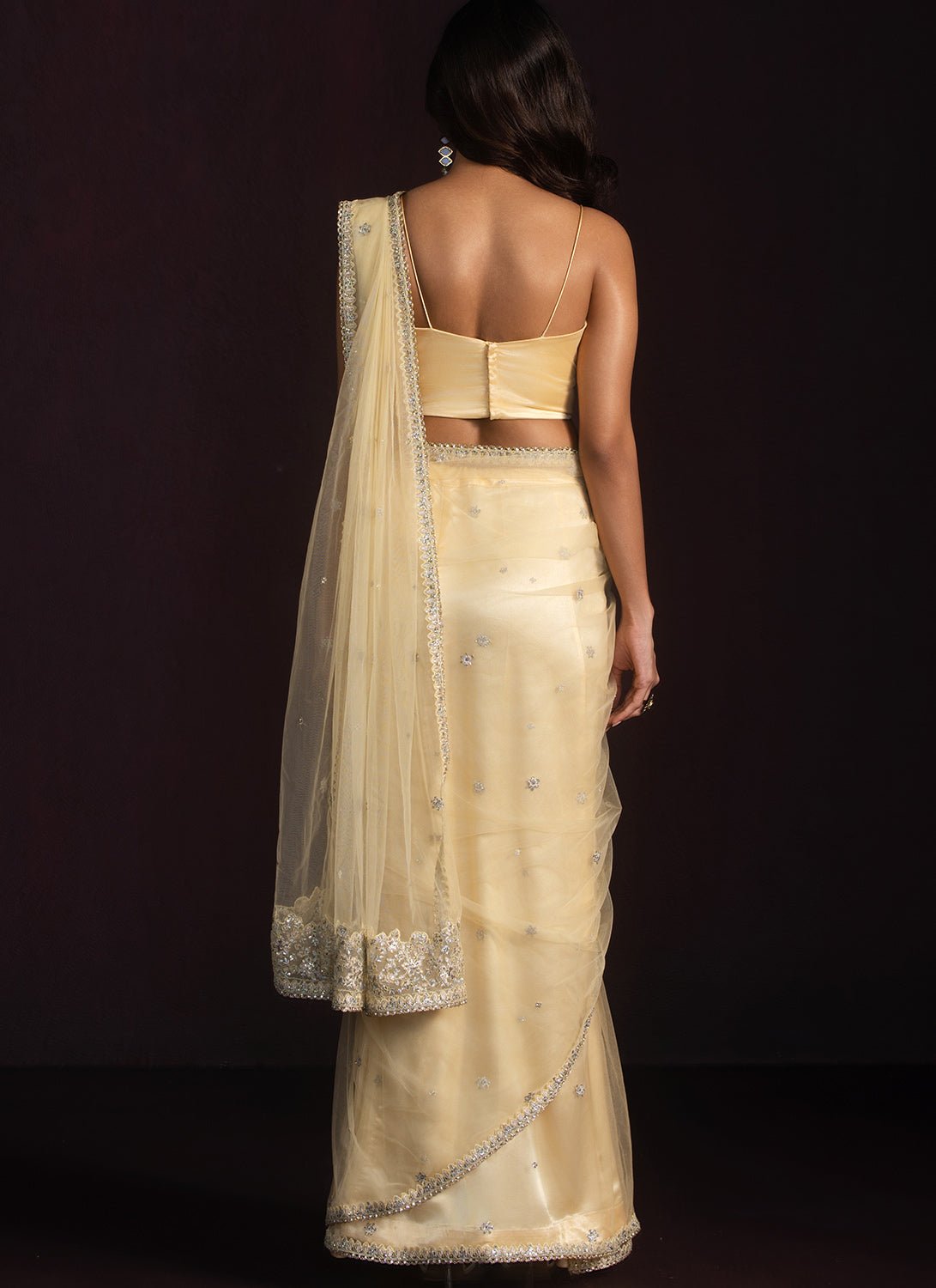 Yellow Embroidered Corset Style Saree - Lashkaraa
