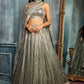 Light Grey Multicolor Sequins Embroidered Lehenga