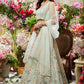 Dusty Mint Green Multicolor Embroidered Net Lehenga