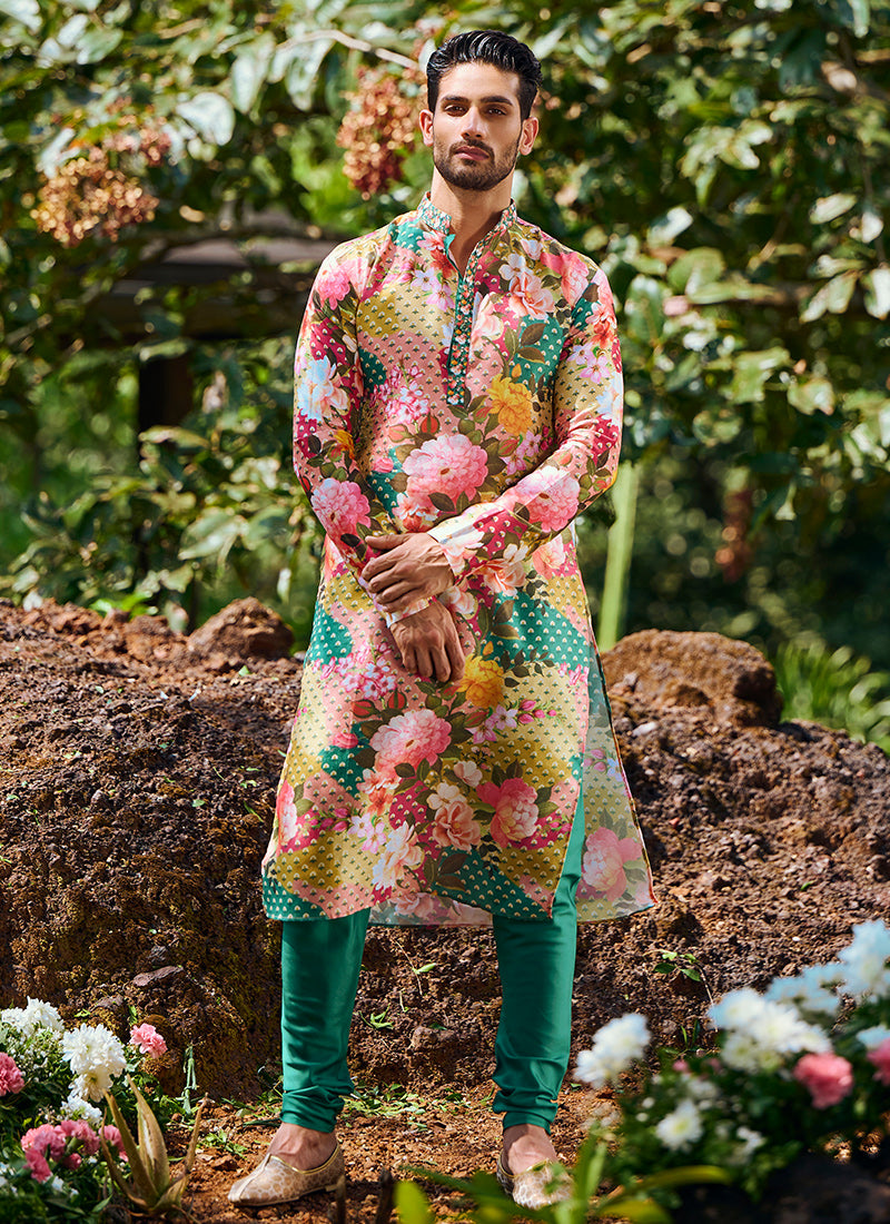 Multi Floral Printed Kurta Set