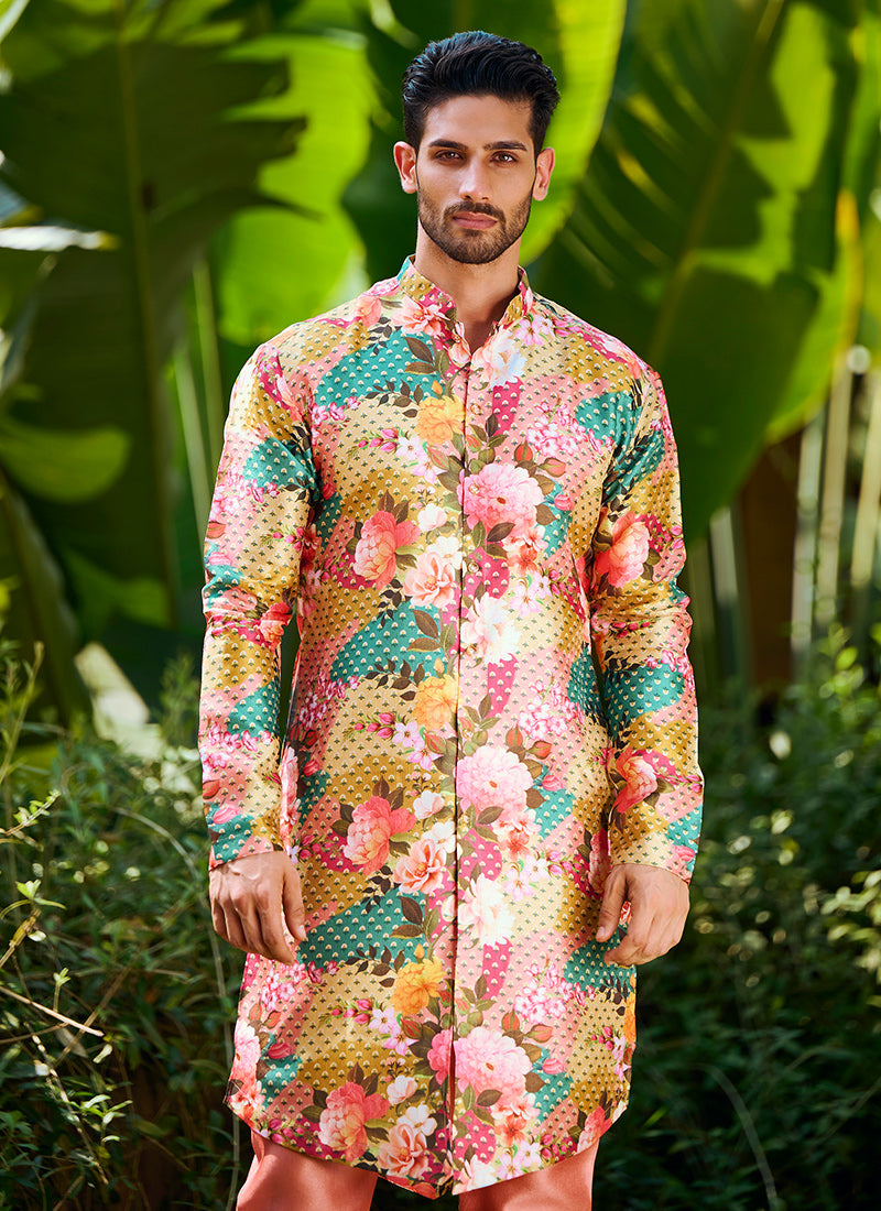 Multi Floral Printed Kurta Set
