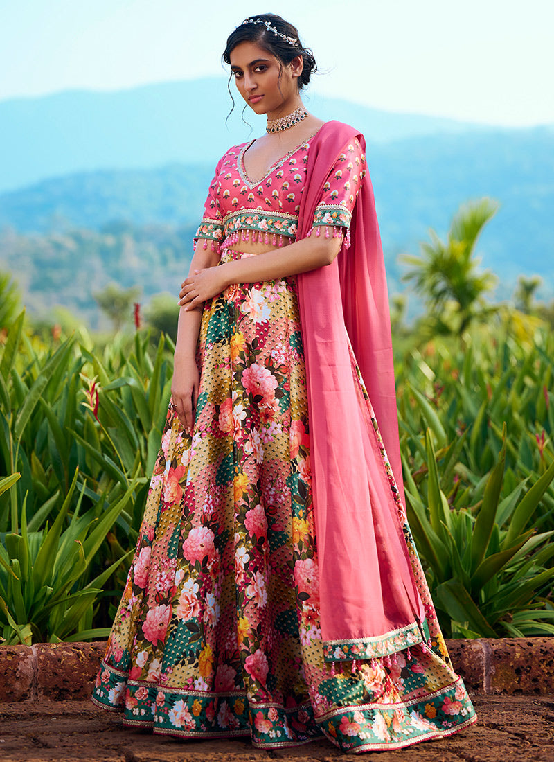 Multi Floral Printed Lehenga
