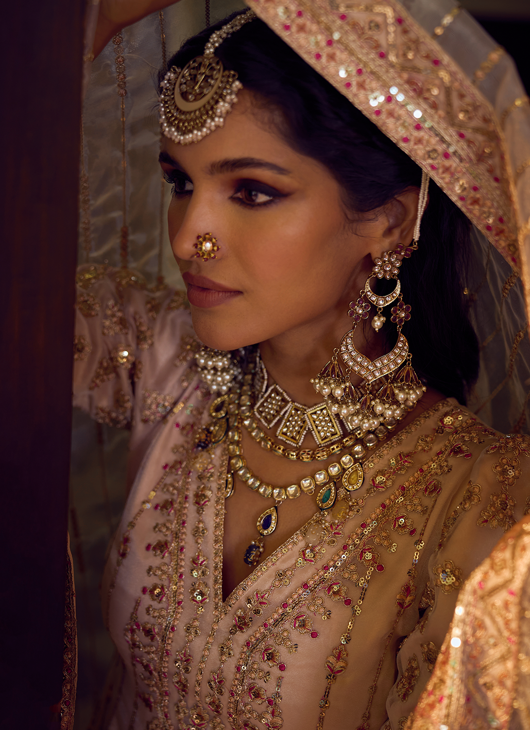 Off White Embroidered Gharara Suit