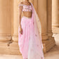 Soft Pink Off Shoulder Dhoti Style Suit