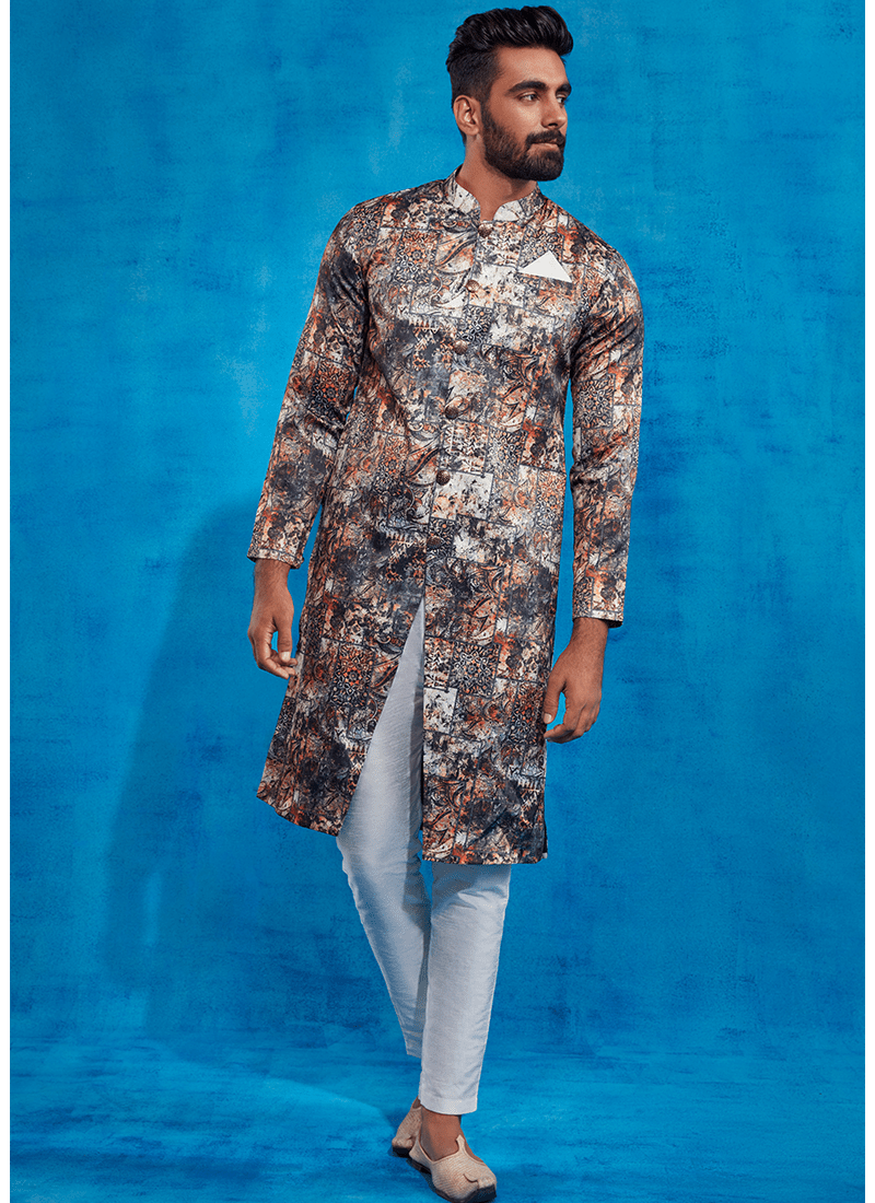 Multicolor Printed Sherwani - Lashkaraa