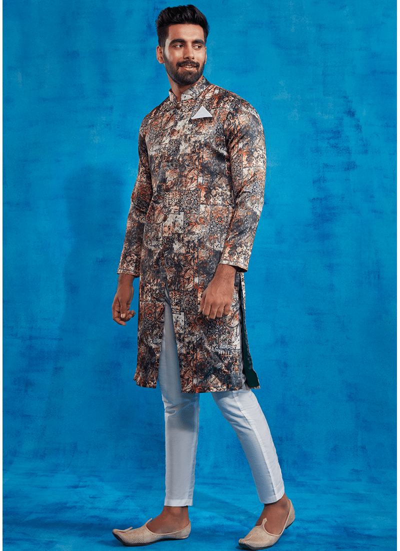 Multicolor Printed Sherwani - Lashkaraa