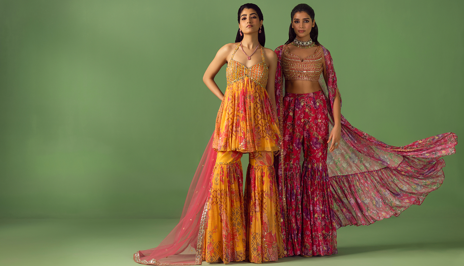women dressed in colorful Indian ethnic wear