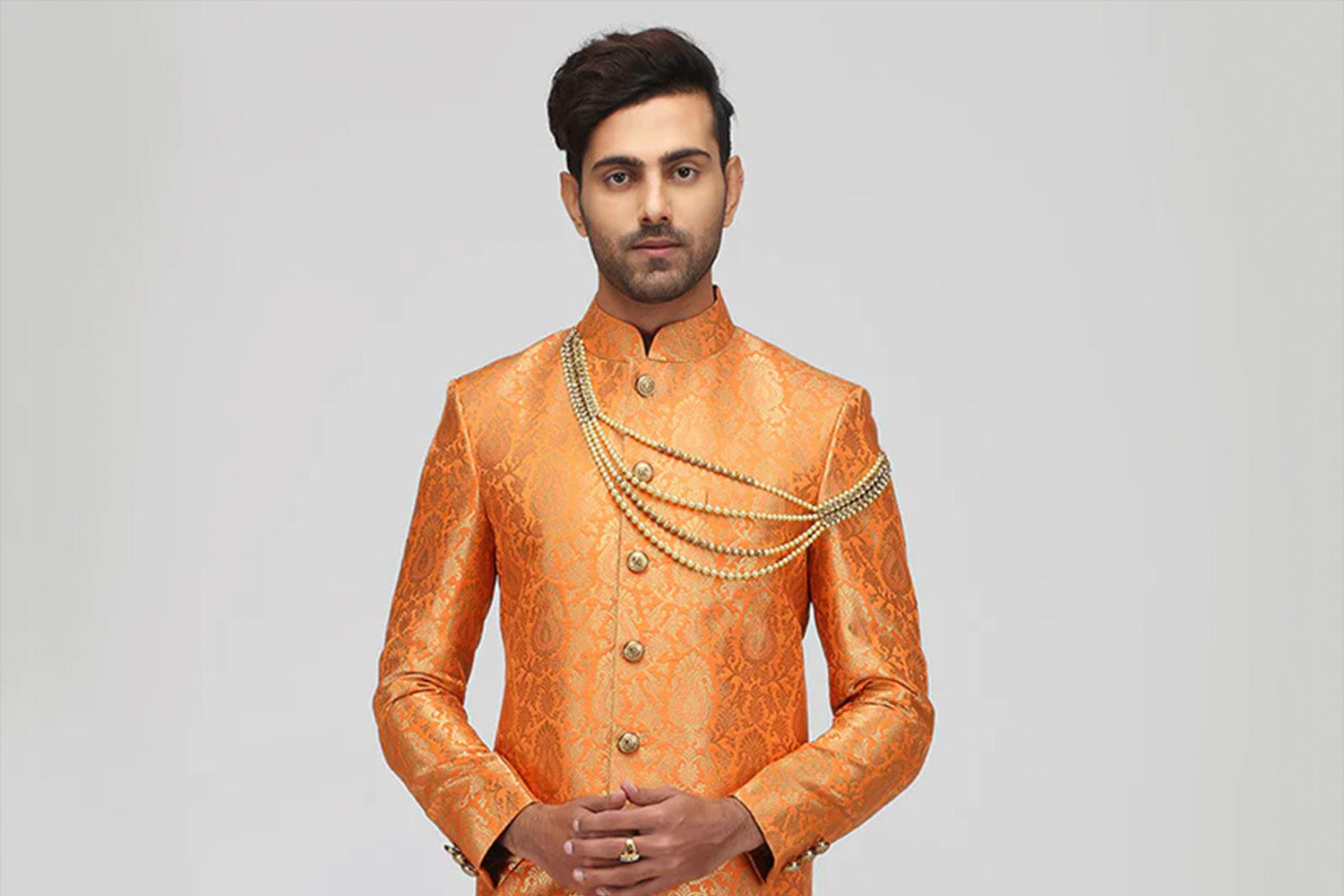 Grey Indo-western Jacket Kurta With Trouser | Sherwani, Wedding kurta for  men, Sherwani for men wedding