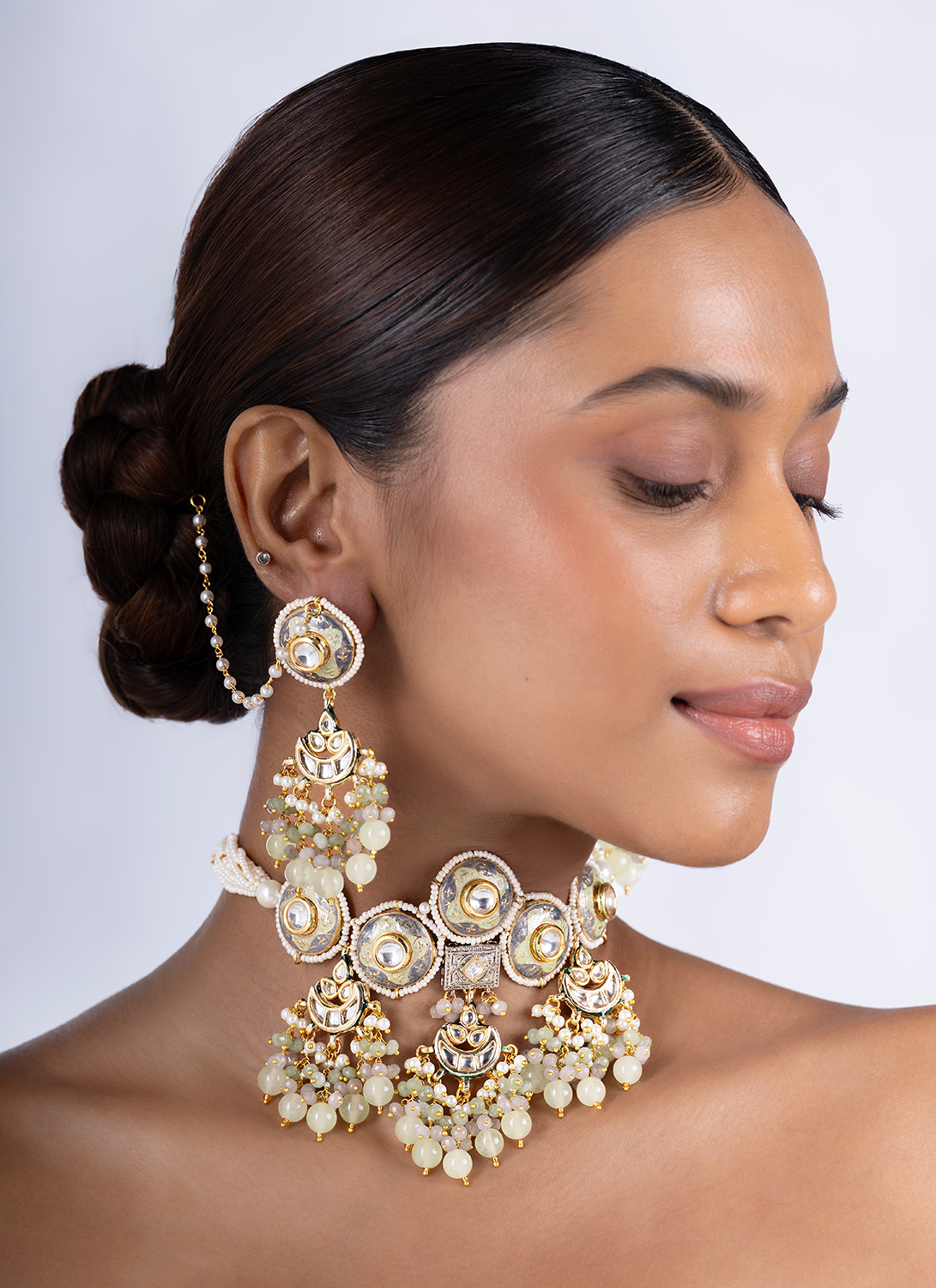 Mint Green Kundan Medallion Set