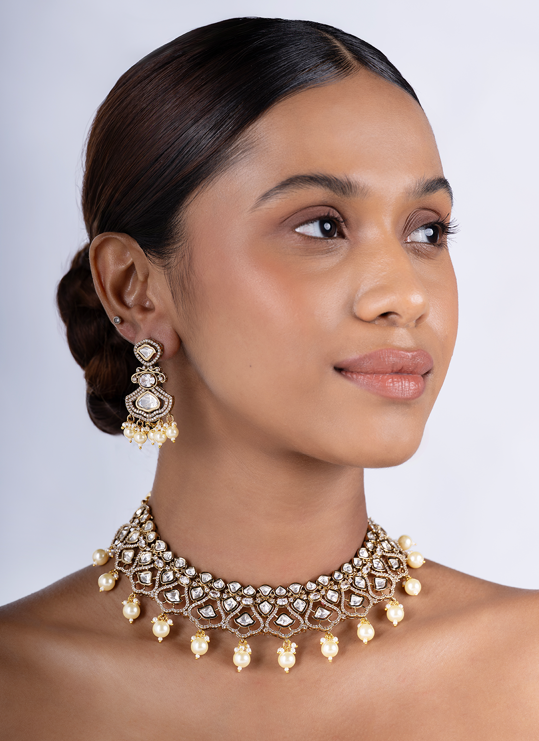 Pearl and Kundan Necklace Set