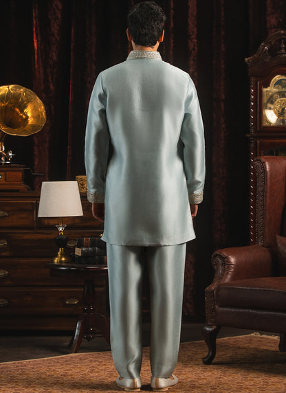 Soft Blue Embroidered Kurta Set