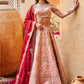 Nude Pink and Red Embroidered Lehenga