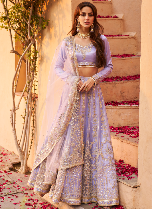 Periwinkle Embroidered Lehenga