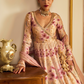 Dusty Beige Floral Printed Anarkali