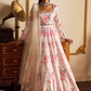Off White Floral Printed Anarkali