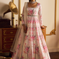 Off White Floral Printed Anarkali