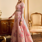 Light Pink Floral Printed Anarkali