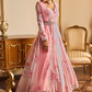 Light Pink Floral Printed Anarkali