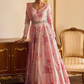 Light Pink Floral Printed Anarkali