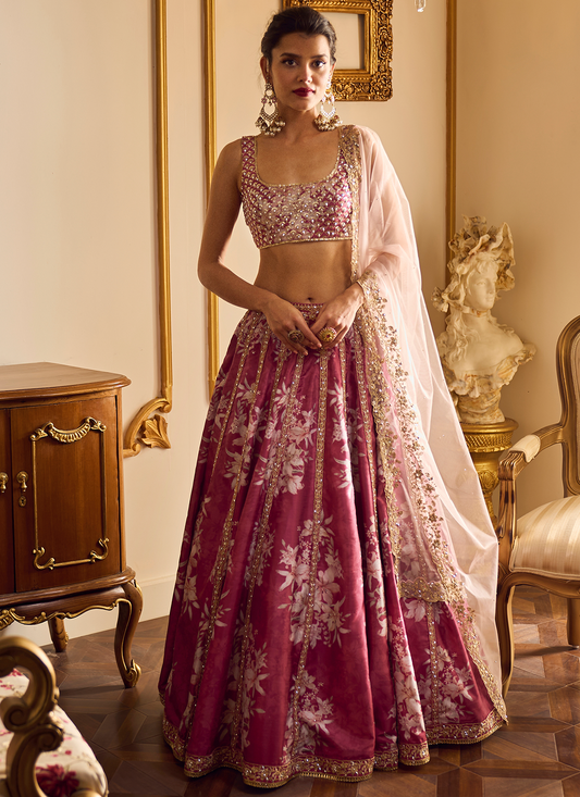 Floral print 2025 lehenga online