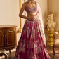 Maroon Floral Printed Lehenga