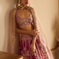 Maroon Floral Printed Lehenga