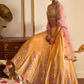 Yellow and Pink Floral Printed Lehenga