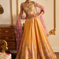 Yellow and Pink Floral Printed Lehenga