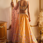 Yellow and Pink Floral Printed Lehenga